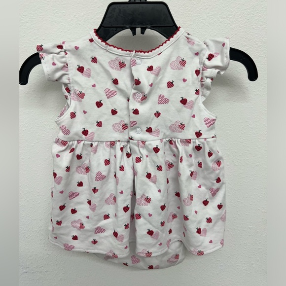 Kissy Kissy Girl's Ladybug Love Dress Size 6-9 M Bodysuit Valentine Baby Heart - Picture 3 of 3